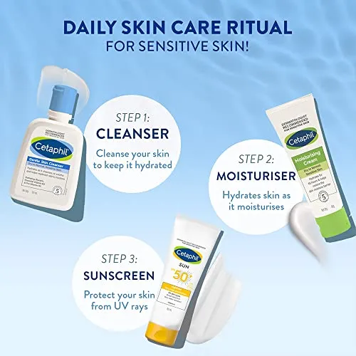 Cetaphil Face Wash Gentle Skin Cleanser for Dry to Normal, Sensitive Skin, 125 ml Hydrating Face Wash with Niacinamide, Vitamin B5