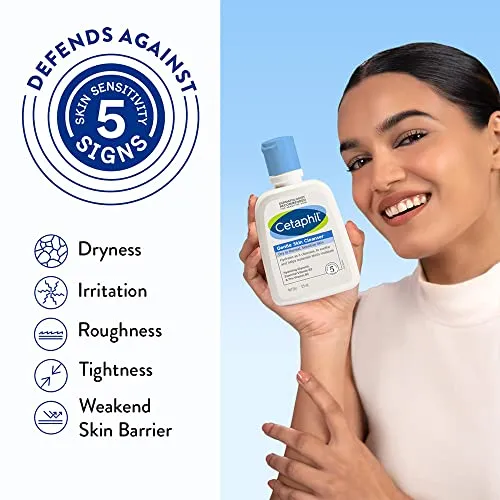 Cetaphil Face Wash Gentle Skin Cleanser for Dry to Normal, Sensitive Skin, 125 ml Hydrating Face Wash with Niacinamide, Vitamin B5