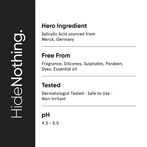 Minimalist 2% Salicylic Acid Face Wash For Oily Skin | Sulphate Free, Anti Acne Face Cleanser With Lha & Zinc For Acne Or Pimples | Men & Women 100 Ml